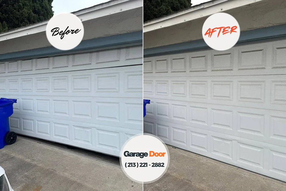 Before and after: garage door repair Tabor City, NC